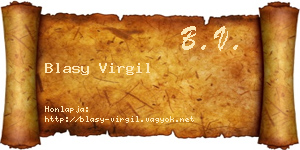 Blasy Virgil névjegykártya